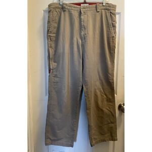 Dockers Mens Tan Khaki Chinos Flat Front Relaxed Fit Cotton Pants 36/30